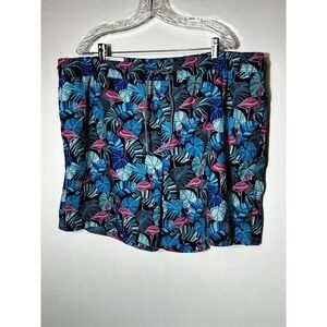 Member's Mark Swim Trunks Tropical Flamingo Print, Pockets, Liner Shorts Sz XXL